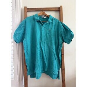 VTG Nike Polo Shirt Mens XL Teal Green Embroidered Swoosh Y2K 2000s Short Sleeve